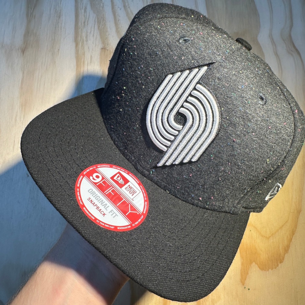 New Era Portland Trail Blazers 9FIFTY Snapback Hat Charcoal Speckle NBA OSFM